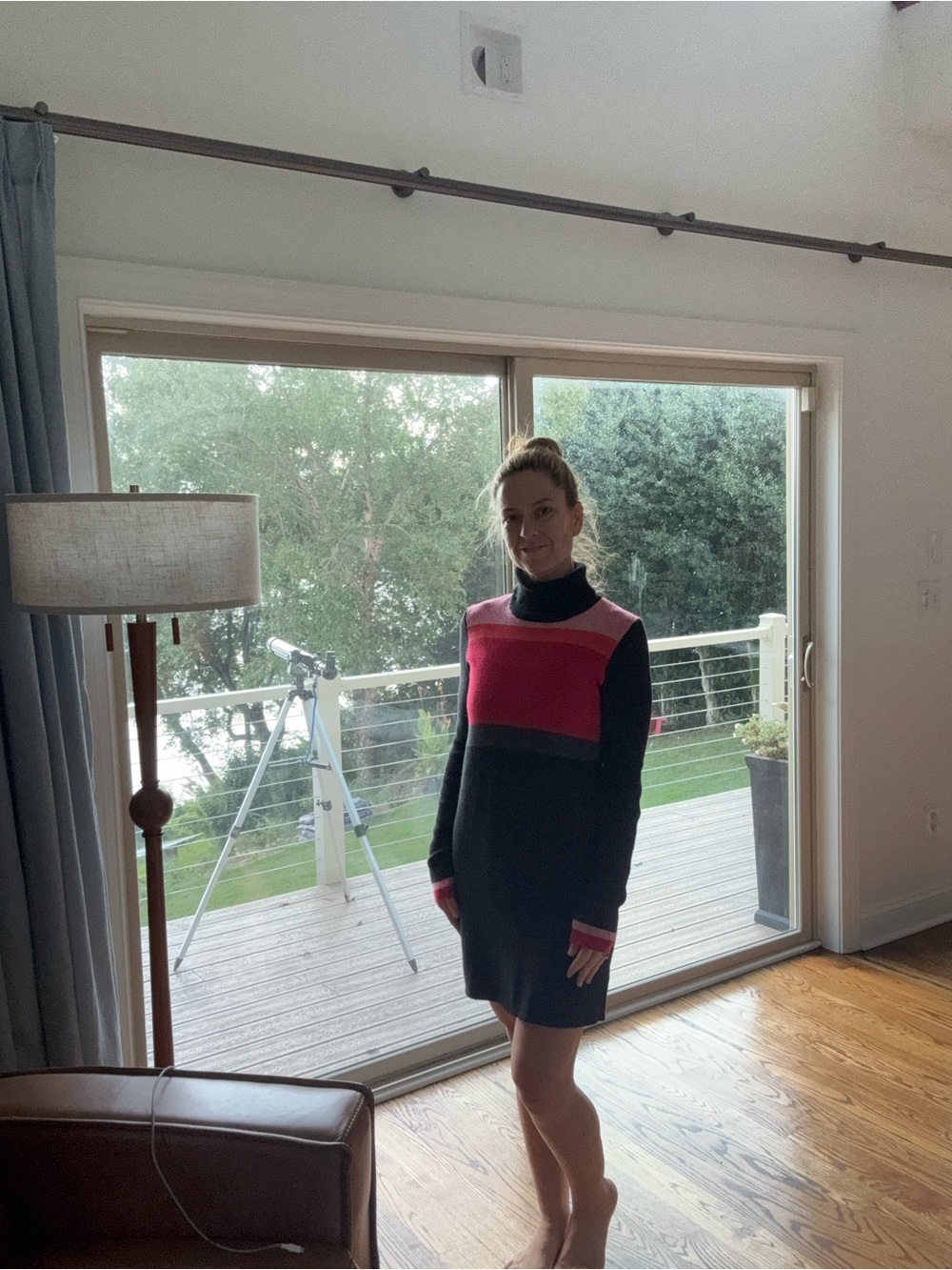 Free People "Winter Break" Colorblock Turtleneck Sweater Dress Woman’s XS xsmall - Picture 2 of 4
